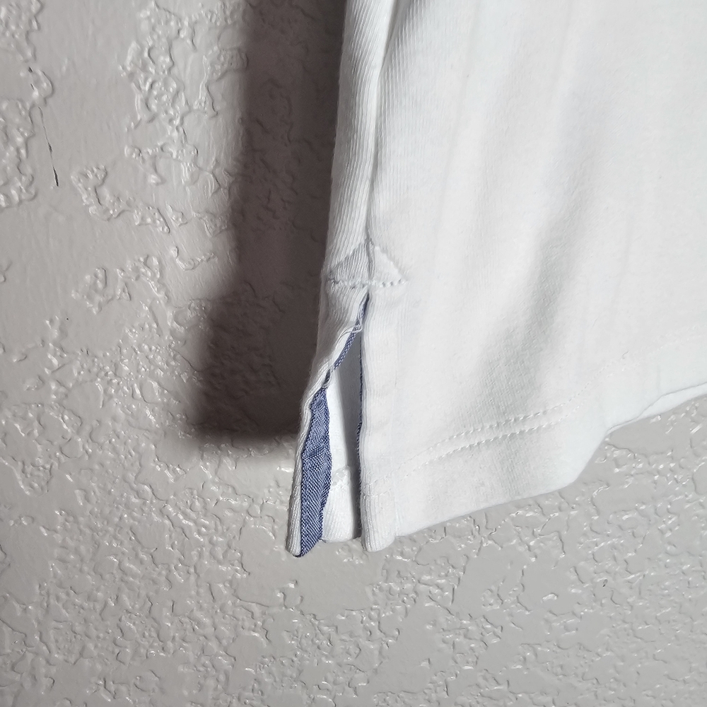 Nautica Women's 3/4 Cuffed Sleeve White Chambray Casual Top Size Large - Picture 7 of 8